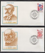 1¢ WONDER S ~ FRANCE 1980 EUROPA (2) FDCS C/S ALL SHOWN ~ P662