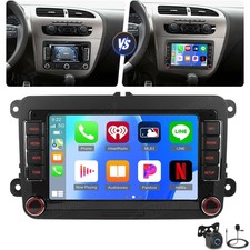 2+64GB Android 15 Autoradio CarPlay GPS NAVI KAM für Seat Leon MK2 1P1 2005-2012