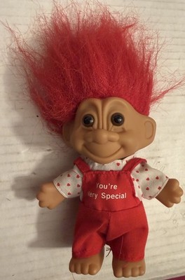 VINTAGE Russ Troll You're Very Special Red Heart Overalls 4'' LOVE VALENTINE