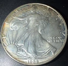 1988 American Silver Eagle Coin BU Monster Toned US 1 Oz $1 Dollar Uncirculated