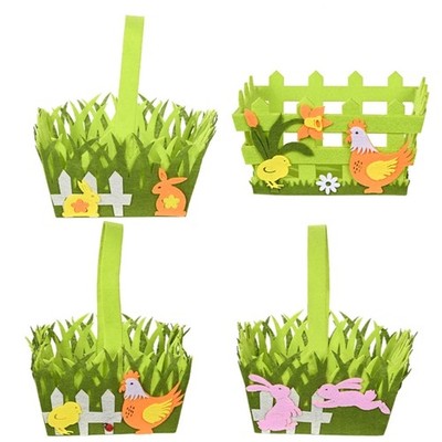Easter Chicken Bunny Basket Non Woven Fabric Candy Storage Bin with Handle