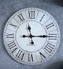 Wall Clock, Wooden Roman Contemporary Design, 50cm x 50cm Battery Operated 