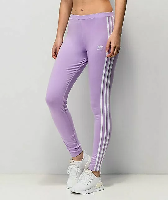 XS adidas O.G. Women s Classic 3 STRIPES LEGGINGS UK6 US2 Purple