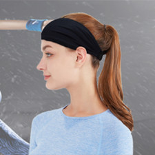 Unisex Sweatband Non Slip Elastic Headband Double Anti Slip Sweat Band Black