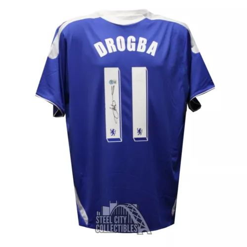 Didier Drogba Autographed Chelsea Soccer Jersey - BAS