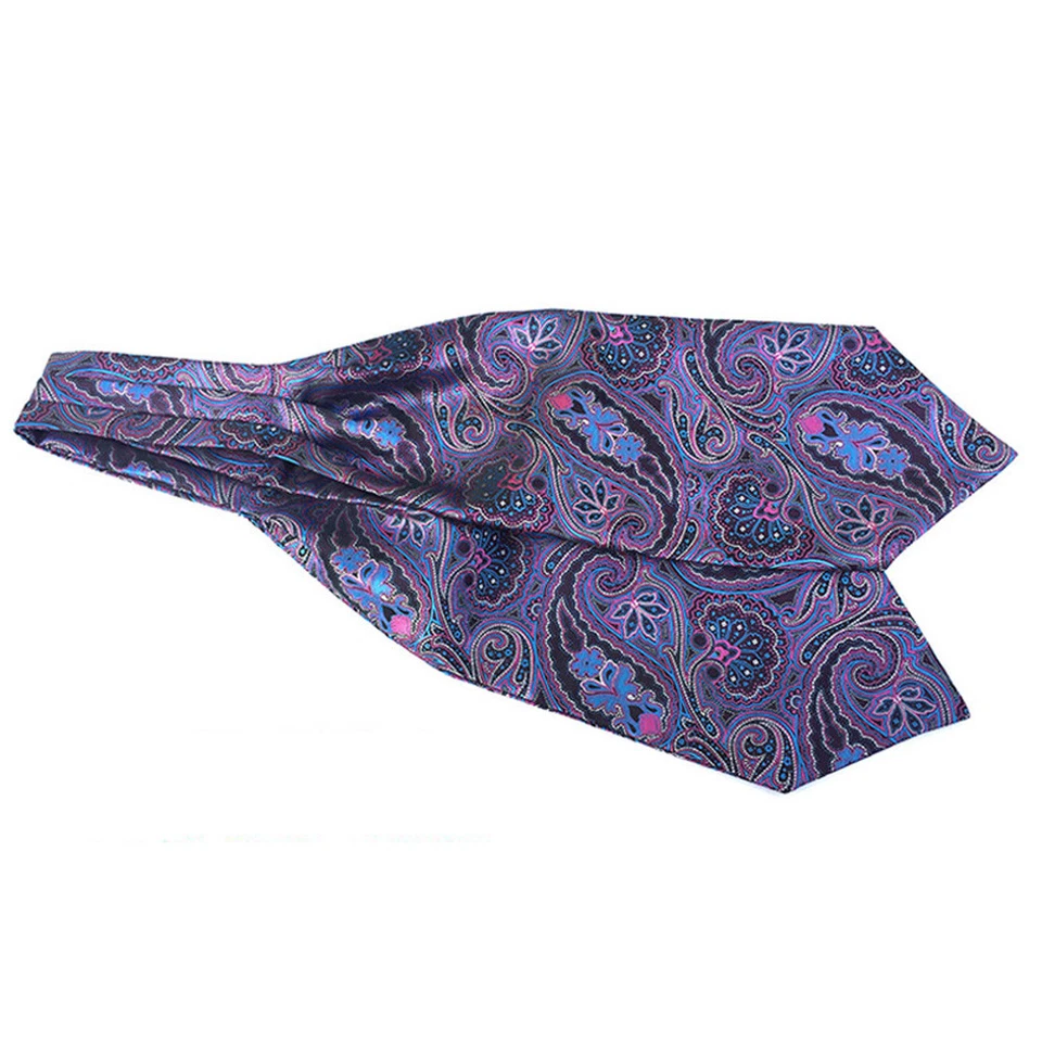 Corbata Clásica Para Hombre Paisley Floral Lunares Corbata Ascot Fiesta Boda Foto 2 de 4