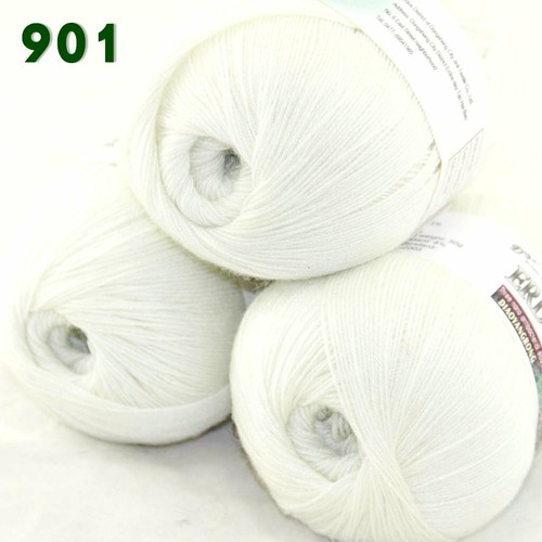 Sale 3 Ballsx50gr LACE Rugs Acrylic Wool Cashmere Hand Crochet Knitting Yarn 901 - Picture 1 of 10