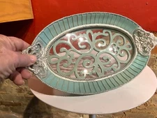 Beautiful light teal vanity tray