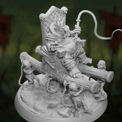 Greedy Goblin King Mini | Tyrannical Slaver with Whip Throne | By Monster Atlas
