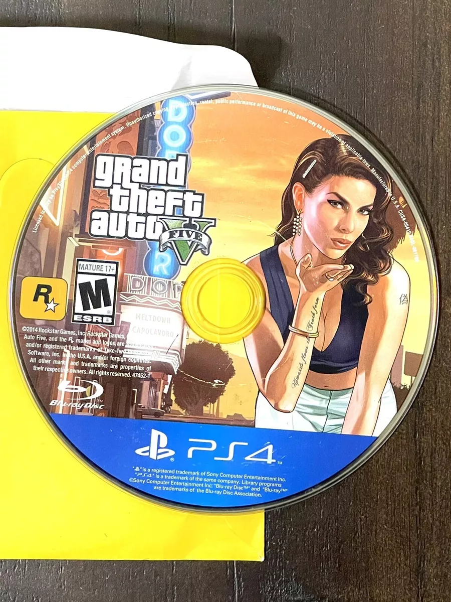 Grand Theft Auto Five PS4 Playstation 4 Game DISC ONLY Video Game GTA5 GTAV