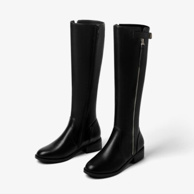 Women's Fashion Low Flat Heel Mid-Calf Knee High Riding Boots Shoes Size 4-16 D