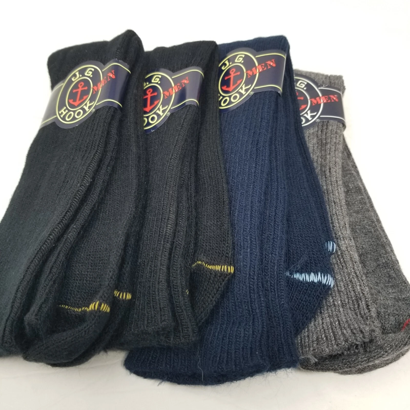 4 Pair Vtg Mens JD Hook Dress Socks 80% skein relaxed orlen 20% Nylon A126