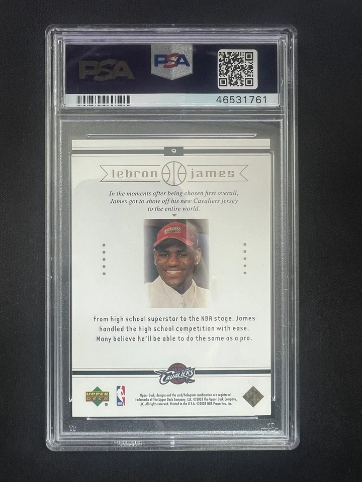 2003 Upper Deck LeBron James Box Set #9 PSA 9 Rookie Cleveland MINT - Image 2 of 2