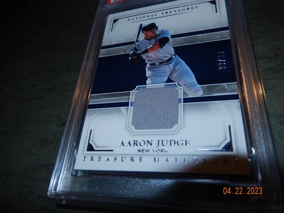 2017 Aaron Judge Panini National Treasures 98/99 PSA 5 EX Rookie Patch Materials - Image 3 of 4