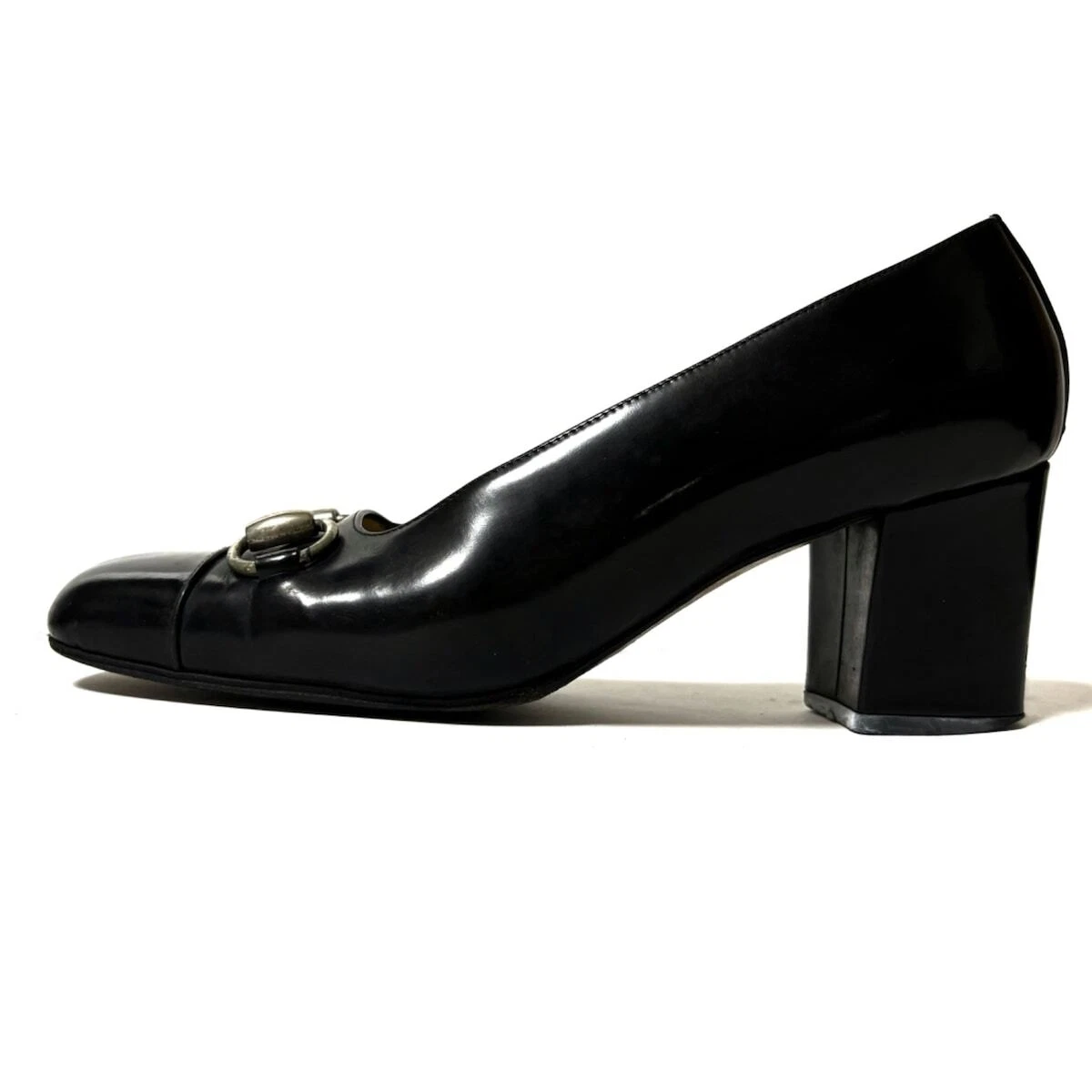Auth GUCCI Horsebit   Escarpins femme en cuir noir