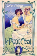 SAVON DE TOILETTE LE PETIT CHAT CAT PERFUME SOAP FRENCH VINTAGE POSTER REPRO