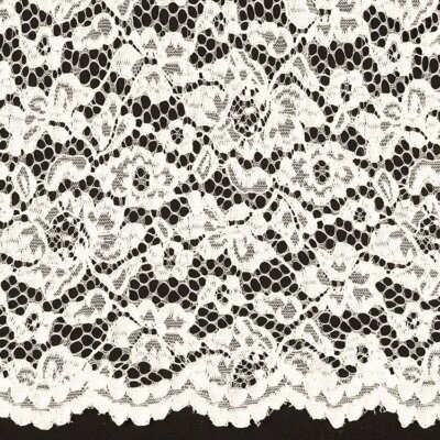 Spitzenstoff mit beidseitiger Bogenkante | festlich, elegant | 0,5m | creme