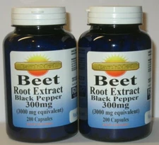 2x High Potency Beet Root Extract W/Black Pepper  3000mg equivalent 400 caps