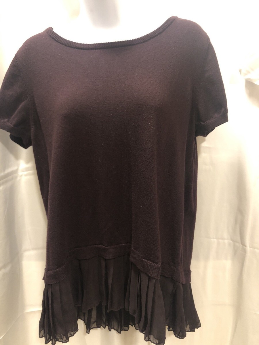 Haut Femme Apt 9 Taille L - Manches Courtes, Couleur Violette, En Rayon - Occasion Très Bon état