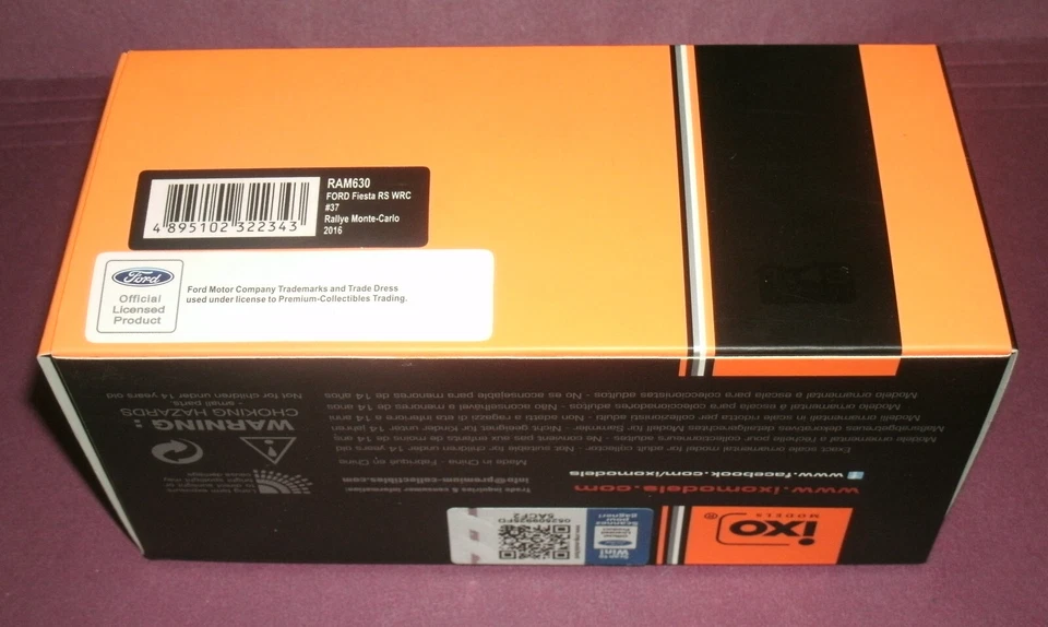 Coche de carreras Ford Fiesta RS WRC 2016 escala 1/43 #37 modelo diecast (3,5") IXO RAM630 Foto 4 de 4