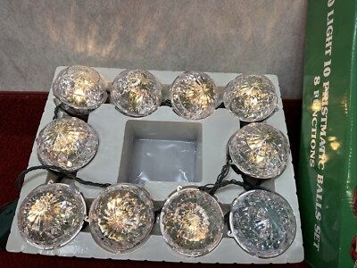 Vtg 40 Light 10 Gumball Prismatic Ball  globe Light String 8 Function Rare