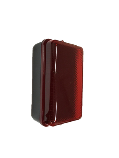 230V IP54 5W LED Security Amenity Bulkhead Black Base with Red Diffuser AMLEDR