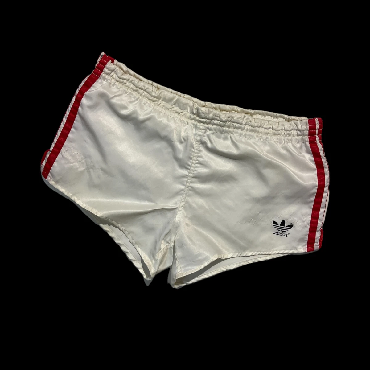 Men s RARE Vintage adidas Shorts White Nylon Size 4 eBay