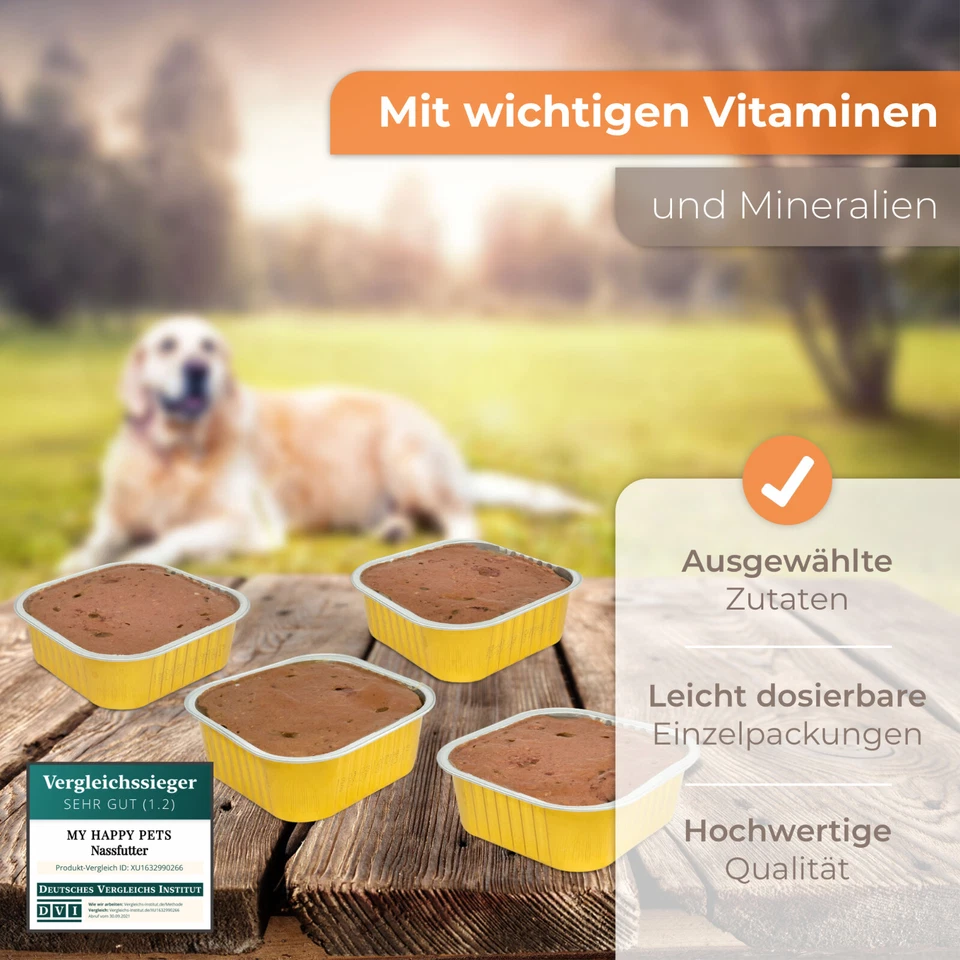 MY HAPPY PETS Hundefutter Pastete 4 verschiedene Sorten 90 x 300g - Bild 2 von 4