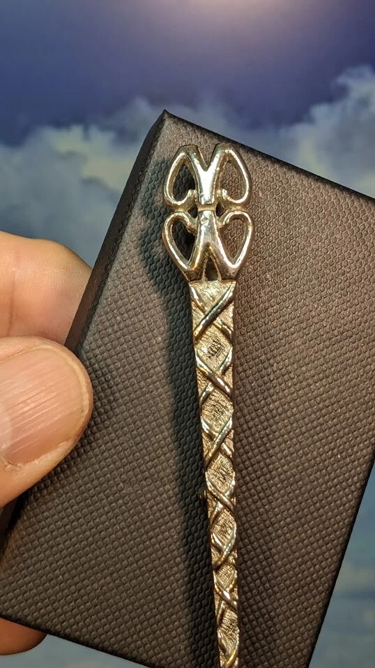 Broche chal escocés nudo celta vintage, en caja de regalo. 80mm Foto 2 de 4