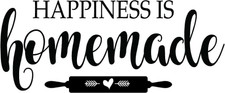 Kitchen Art Lettering Quotes Vinyl Home Decor Wall Decal - Happiness Is Homemade