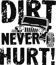 Dirt Never Hurt Off Road Premium Customizable Vinyl Decal Waterproof