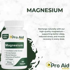 MAGNESIUM Tablets (MgO 500mg) x 180 Muscle Function, Fatigue MADE IN UK 0.13 per thousand milligrams