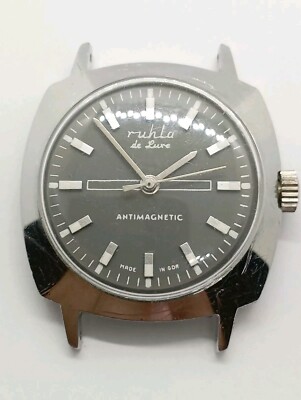 VINTAGE UMF Ruhla De Luxe Grey Dial Cal. 24-00 Germany Made Looking Good   