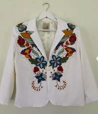 Men's 2Pc Bespoke Floral Embroidered Nudie Western cowboy Cocktail Prom Outfit