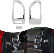 Chrome Dashboard Air Conditioning Outlet Vent Cover Trim Bezel For Ford F150 15+