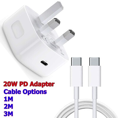 20W PD Fast Charger for Apple iPad 11th Gen 2025 A16 USB-C Plug & Cable ...