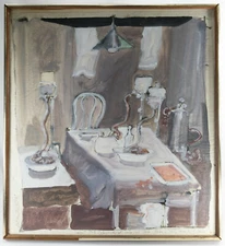 MCM MId Century Modern Watercolor Painting Robert Andrew Parker 1969