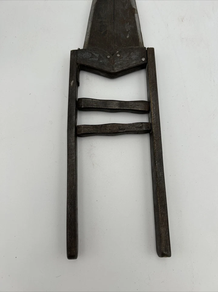 Антикварный индийский инкрустированный катарский ножничный кинжал 14 дюймов - Изображение 3 из 4