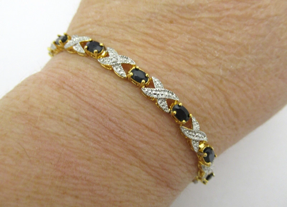 Black sapphire tennis bracelet deals