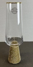 Champagne Flute Gold  Rhinestone Trim Glass Christian Siriano New
