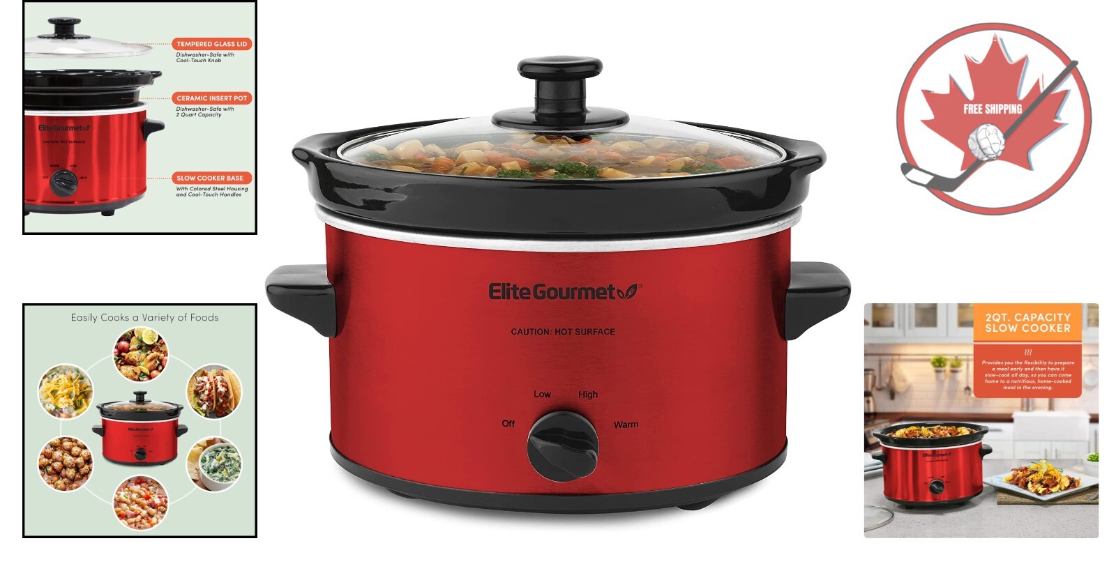 Electric Slow Cooker MultiPurpose Sauces, Stews DishwasherSafe