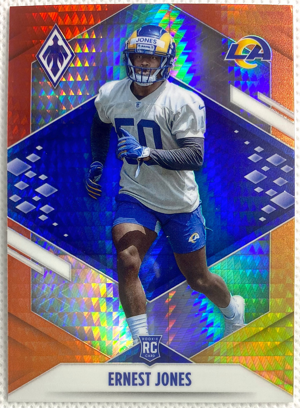 2021 Panini Phoenix Ernest Jones Rookie Fire Burst Card RC #187 Los Angeles Rams