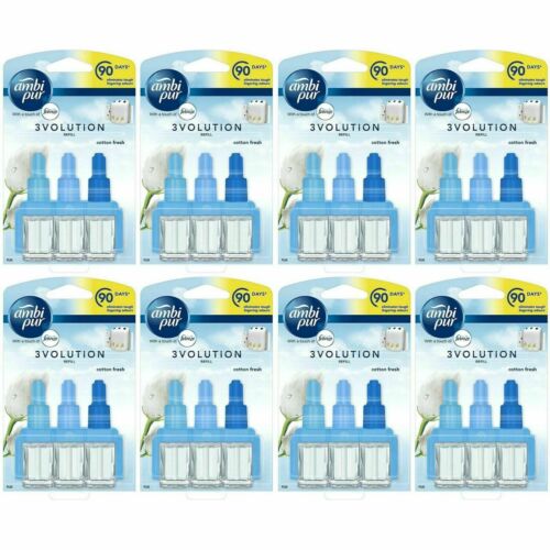 8 x Ambi Pur 3Volution Plug-in Refill - Cotton Fresh Scent Air Freshener - 20ml - Picture 1 of 5
