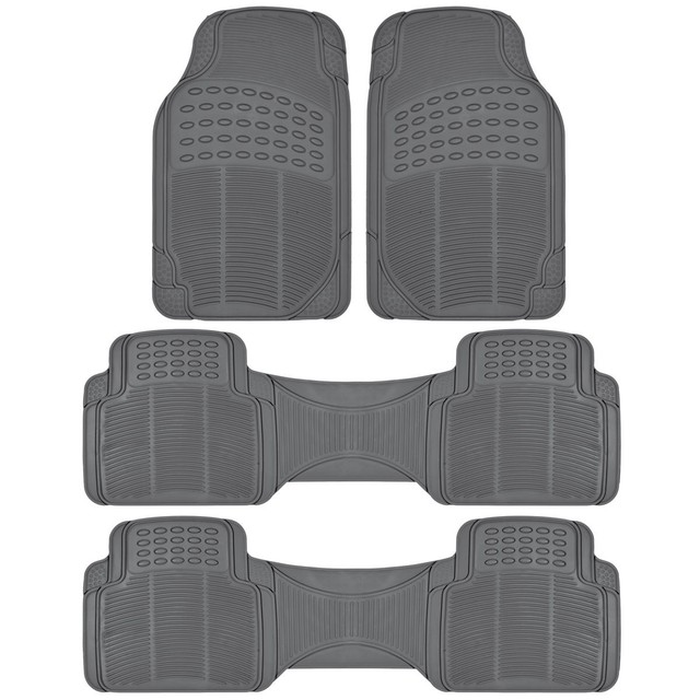 3 Row All Weather Car SUV Durable Gray Rubber Floor Mats Fits Chevrolet