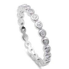 CZ Silver .925 Sterling Silver Stackable Band