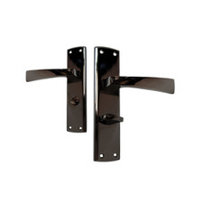 UAP Ritz Style Lever on Backplate Internal Bathroom Door Handle in Black Nickel