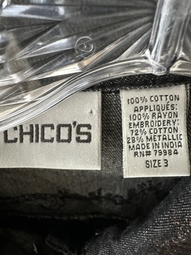CHICO’s DAMEN JEANSJACKE BRONZE BESTICKT PAILLETTEN GRÖSSE 3 VORNE GEKNÖPFT - Bild 9 von 10
