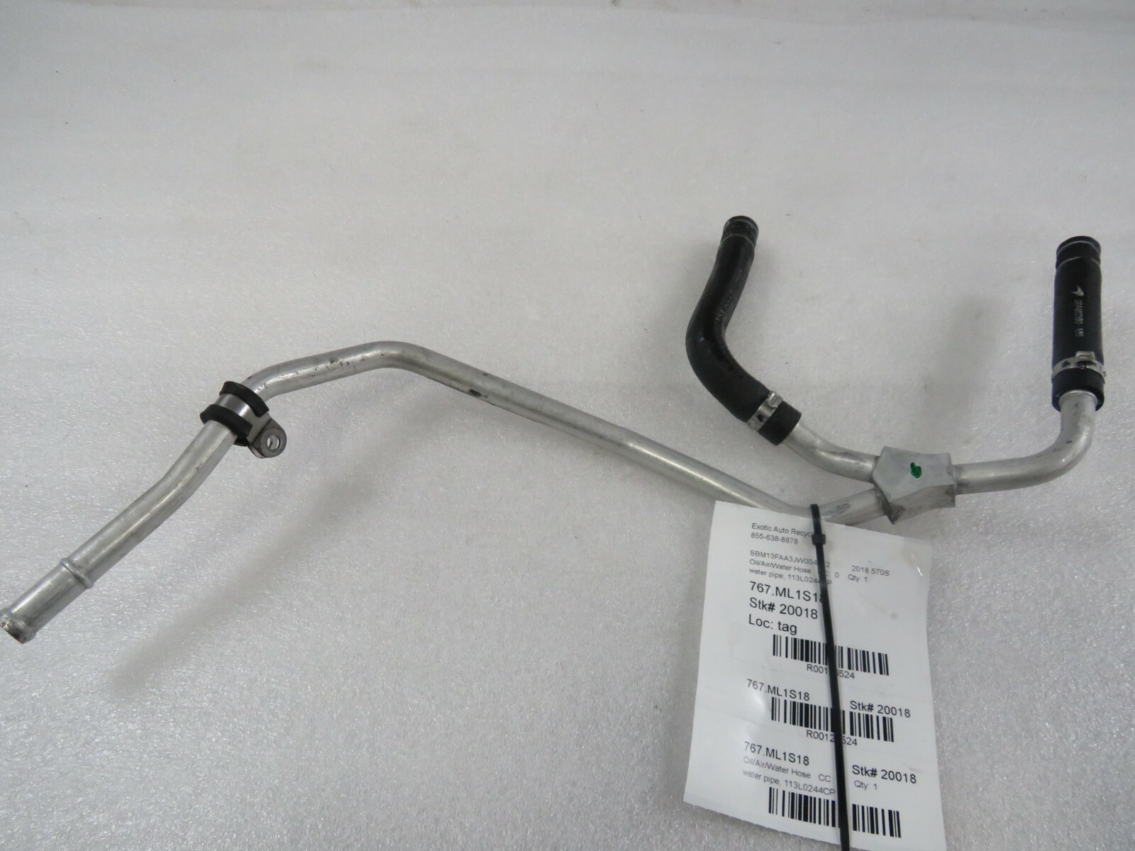 McLaren 570s, Water Pipe Hose, Used, P/N 113L0244CP