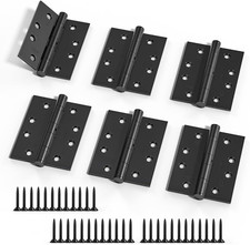 3 Pairs 100 X 75 X 2.7Mm (4 Inch) Matt Black Brushed Hinge for Fire Door, Steel