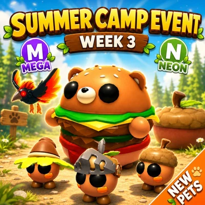 Adopt me BUNDLE Burger Bear | Oakee Wizard | Storm Condor | Summer Camp 🟢N 🟪M